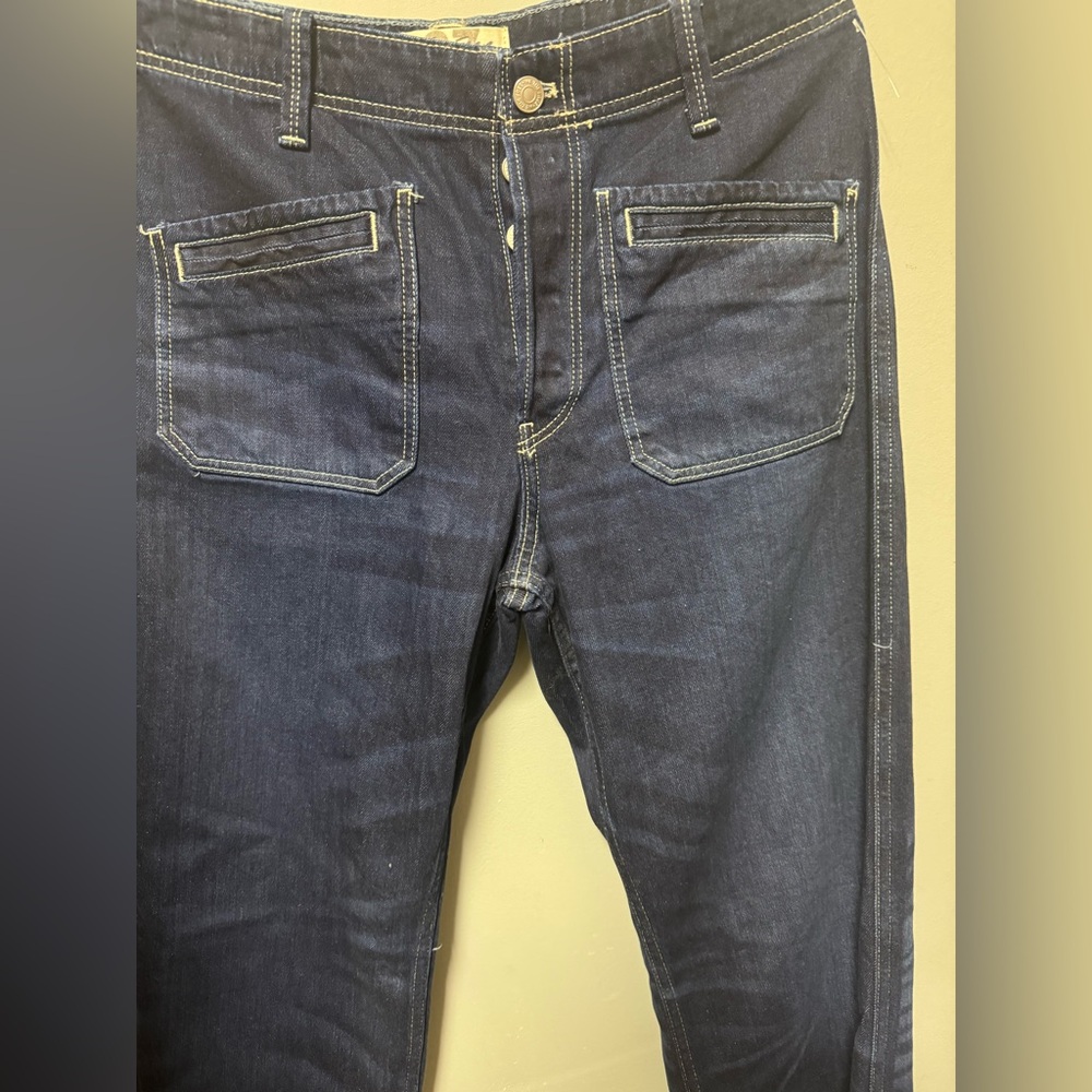 FREE PEOPLE We The Free Dark Wash High-Rise Wide-Leg Jeans